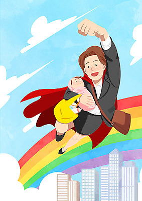 PSD 구름 여자 딸 무지개 가방 일러스트 하늘 모녀 엄마 사람 빌딩 성인 두명 건물 아기용품 자녀 아기 젖병 바쁨 열정 슈퍼맘 워킹맘 여자만 국내일러스트 자연요소 건축물 잡화 감정 가족 비즈니스우먼 오브젝트 주부 파일형식