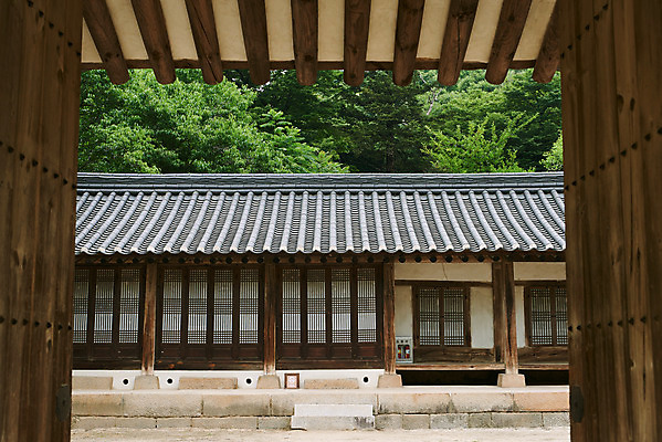 포토 JPG 주간 한국전통 여행 유적지 한옥 기와집 풍경 사람없음 야외 여름 관광지 세계문화유산 문화재 역사 한국사 조선시대 재실 조선왕릉 파주 파주삼릉 국내포토 자연요소 전통 계절 고건축 한국 경기도 왕릉 파일형식