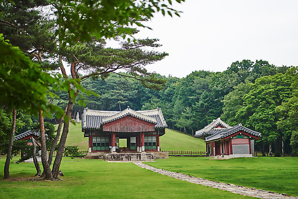 포토 JPG 주간 나무 한국전통 여행 유적지 풍경 사람없음 야외 여름 관광지 세계문화유산 문화재 역사 한국사 조선시대 비각 정자각 조선왕릉 파주 수라간 수복방 파주삼릉 성종 공혜왕후 순릉 국내포토 자연요소 식물 전통 계절 고건축 한국 왕 경기도 왕릉 파일형식 왕후