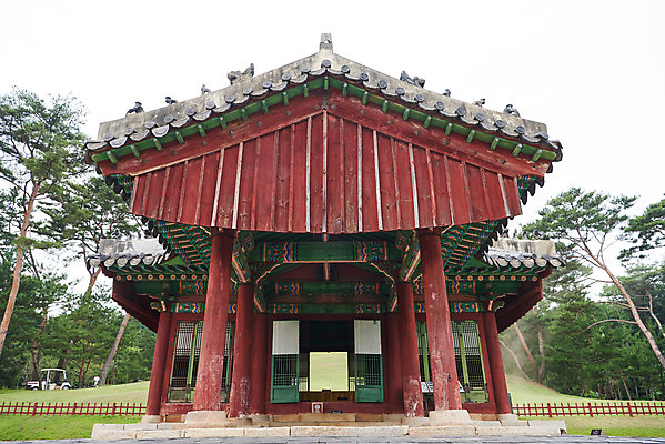 포토 JPG 주간 한국전통 여행 유적지 풍경 사람없음 야외 여름 관광지 세계문화유산 문화재 역사 한국사 조선시대 정자각 조선왕릉 파주 파주삼릉 예종 장순왕후 공릉 국내포토 자연요소 전통 계절 고건축 한국 왕 경기도 왕릉 파일형식 왕후
