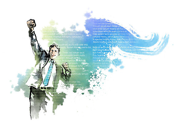 PSD 문자 영어 남자 종이 일러스트 캘리그라피 상상 넥타이 붓터치 한명 사람 정장 파이팅 터치 번짐 사색 남자한명만 국내일러스트 1 잡화 옷 생각 모션 남자만 파일형식 효과