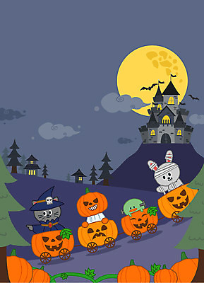 나무 구름 캐릭터 일러스트 호박 산 사람없음 귀여움 고양이 할로윈 달 토끼 성 유령 숲 마녀 박쥐 마녀복장 몬스터 미라 잭오랜턴 프랑켄슈타인 호박마차 국내일러스트 일러캐릭터 AI파일 자연요소 식물 건축물 컨셉 채소 포유류 반려동물 마차 이벤트의상 파일형식 벡터