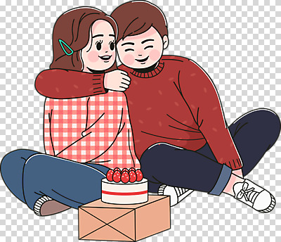 편집 편집이미지 커플 여자 남자 행복 포옹 사랑 미소 누끼 성인 두명 케이크 다정 생일 설레임 PNG 성인만 편집소스 기념일 감정 컨셉 관계 안기 디저트 표정 사람 파일형식