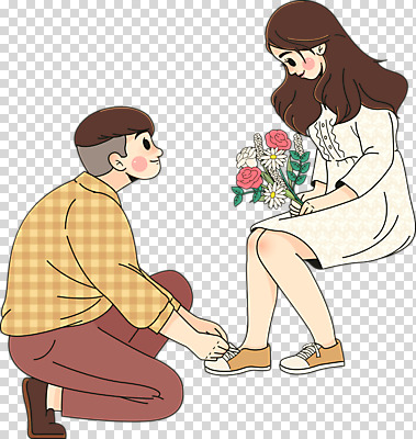편집 편집이미지 커플 여자 남자 꽃 행복 꽃다발 사랑 미소 누끼 이벤트 성인 두명 다정 설레임 신발끈 PNG 신발끈묶기 성인만 셀프웨딩 편집소스 식물 감정 컨셉 관계 표정 사람 묶기 파일형식 웨딩촬영