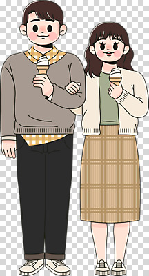 편집 편집이미지 커플 여자 남자 행복 아이스크림 사랑 미소 누끼 성인 두명 팔짱 다정 설레임 PNG 성인만 편집소스 감정 컨셉 관계 모션 디저트 표정 사람 파일형식