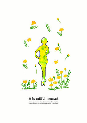 PSD 실루엣 일러스트 모션 수채화 한명 사람없음 초록색 노란색 댄서 춤 발레 즐거움 발레리나 열정 발레동작 국내일러스트 직업 1 감정 컬러 포즈 문화예술 촬영기법 사람 파일형식