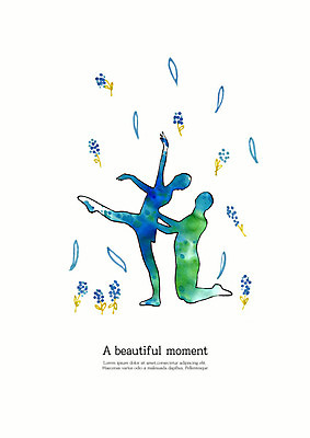 PSD 실루엣 일러스트 모션 수채화 사람없음 두명 파란색 댄서 춤 발레 즐거움 발레리나 열정 발레동작 국내일러스트 직업 감정 컬러 포즈 문화예술 촬영기법 사람 파일형식