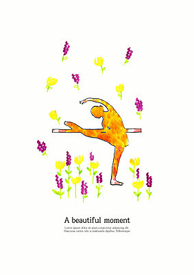 PSD 실루엣 일러스트 모션 수채화 한명 사람없음 주황색 댄서 춤 발레 즐거움 발레리나 열정 발레동작 국내일러스트 직업 1 감정 컬러 포즈 문화예술 촬영기법 사람 파일형식