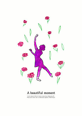 PSD 실루엣 일러스트 모션 수채화 한명 사람없음 보라색 댄서 춤 발레 즐거움 발레리나 열정 발레동작 국내일러스트 직업 1 감정 컬러 포즈 문화예술 촬영기법 사람 파일형식