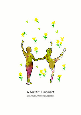 PSD 실루엣 일러스트 모션 수채화 사람없음 두명 댄서 춤 발레 즐거움 발레리나 열정 발레동작 국내일러스트 직업 감정 포즈 문화예술 촬영기법 사람 파일형식