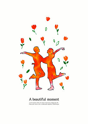 PSD 커플 실루엣 일러스트 모션 수채화 사람없음 두명 주황색 댄서 춤 발레 즐거움 발레리나 열정 발레동작 국내일러스트 직업 감정 컬러 포즈 관계 문화예술 촬영기법 사람 파일형식