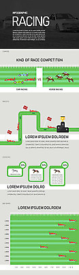일러스트 자동차 그래프 사람없음 초록색 인포그래픽 정보 깃발 레이싱 말_동물 경주용자동차 경마 경주마 국내일러스트 AI파일 육상교통 컬러 포유류 시합 파일형식 벡터
