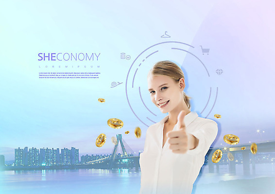 PSD 서양인 외국인 편집이미지 여자 하늘색 한명 풍경 20대 성인 경제 쇼핑 동전 엄지손가락 최고 자신감 즐거움 가교 성인여자한명만 쉬코노미 이미지편집 1 우먼라이프 건축물 감정 돈 손가락 사람 인종 청년 파란색 여자한명만 성인여자만 파일형식