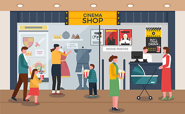 드레스 여자 남자 어린이 일러스트 사람 여러명 성인 상점 칼 영화관 계산대 영화 쿠폰 콜라 팝콘 유모차 방패 갑옷 무비데이 영화감상 영화포스터 국내일러스트 AI파일 옷 포스터 다수 데이이벤트 문화예술 감상 아기용품 보호장비 극장 탄산음료 파일형식 벡터