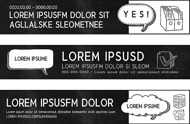 배너 배너템플릿 가로배너 백그라운드 말풍선 프레임 사람없음 책 검은색 현수막 문서 초크아트 배너세트 AI파일 템플릿 컬러 가로 세트 그림 파일형식 벡터