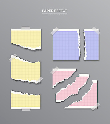 종이 일러스트 사람없음 컬러풀 여러개 메모지 테이프 찢어짐 모눈종이 이펙트그래픽 종이효과 국내일러스트 AI파일 컬러 다수 그래픽백그라운드 모션 문구용품 사무용품 파일형식 벡터 효과