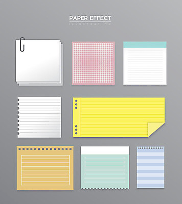 종이 일러스트 사람없음 여러개 메모지 구멍 포스트잇 클립 줄노트 모눈종이 접기 이펙트그래픽 종이효과 국내일러스트 AI파일 다수 그래픽백그라운드 모션 사무용품 공책 파일형식 벡터 효과