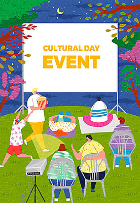 나무 여자 남자 별 문화 어린이 의자 일러스트 문화예술 프레임 사람 이벤트 잔디 여러명 컬러풀 스크린 초승달 영화 즐거움 돗자리 팝콘 빔프로젝트 영화감상 문화의날 국내일러스트 AI파일 자연요소 식물 감정 컬러 가구 다수 감상 달 파일형식 벡터 법정기념일