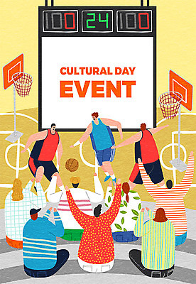 여자 남자 문화 일러스트 문화예술 프레임 농구 농구공 사람 이벤트 여러명 컬러풀 즐거움 농구선수 농구대 농구장 점수판 문화의날 국내일러스트 AI파일 감정 컬러 다수 공 스포츠시설 운동선수 구기 골대 파일형식 벡터 법정기념일