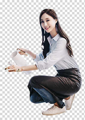 전신 편집이미지 응시 여자 행복 여유 한명 미소 누끼 사람 앉기 20대 성인 취미 옆모습 물뿌리개 한국인 즐거움 물주기 PNG 성인여자한명만 편집소스 1 시선 감정 뷰포인트 모션 표정 동양인 청년 여자한명만 성인여자만 파일형식
