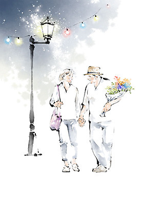 PSD 커플 여자 할아버지 노년 남자 행복 할머니 꽃다발 가로등 데이트 일러스트 전구 캘리그라피 붓터치 사랑 사람 두명 실버라이프 노부부 번짐 노인만 국내일러스트 라이프스타일 부부 공공시설 꽃 감정 관계 성인 성인만 파일형식 효과