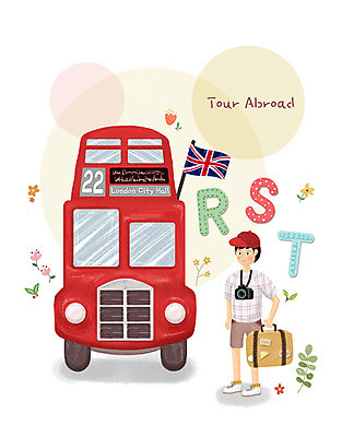 PSD 알파벳 영어 남자 해외여행 여행 일러스트 영국 영어교육 한명 사람 생활 컬러풀 여행객 흰색 런던 이층버스 영어회화 남자한명만 국내일러스트 문자 1 해외 교육 유럽 컬러 버스 회화 남자만 파일형식