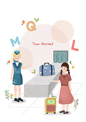 PSD 외국인 알파벳 영어 여자 해외여행 여행 가방 일러스트 영어교육 사람 두명 컬러풀 캐리어 흰색 공항 승무원 수화물 영어회화 여자만 검색대 국내일러스트 직업 문자 해외 잡화 교육 컬러 교통시설 회화 인종 여행가방 파일형식