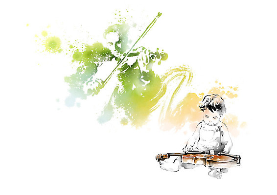 PSD 직업 교육 남자 생각 일러스트 캘리그라피 상상 붓터치 사람 성인 두명 컬러풀 희망 꿈 아기 바이올린 번짐 장래희망 바이올리니스트 에듀 에듀케이션 스쿨팩 국내일러스트 감정 컬러 현악기 연주자 파일형식 효과