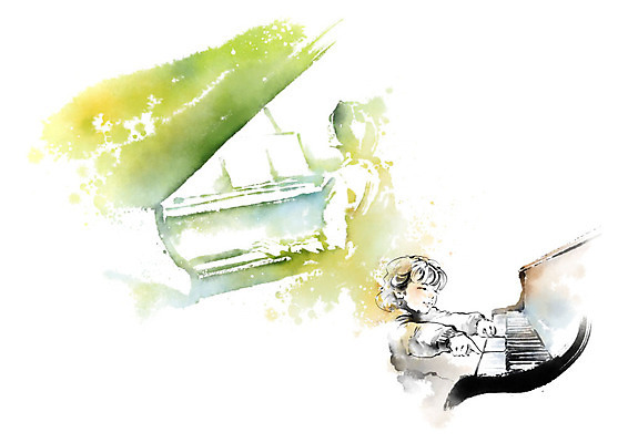 PSD 직업 교육 어린이 생각 일러스트 캘리그라피 상상 붓터치 사람 성인 두명 컬러풀 희망 꿈 피아노 번짐 장래희망 피아니스트 에듀 에듀케이션 스쿨팩 국내일러스트 감정 컬러 연주자 건반악기 파일형식 효과