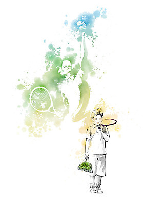 PSD 직업 교육 어린이 생각 일러스트 캘리그라피 상상 붓터치 사람 성인 두명 컬러풀 희망 꿈 테니스 테니스라켓 테니스공 번짐 장래희망 테니스선수 에듀 에듀케이션 스쿨팩 국내일러스트 감정 컬러 공 운동선수 구기 라켓 테니스용품 파일형식 효과