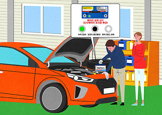 PSD 여자 남자 일러스트 창문 자동차 사람 성인 두명 건전지 정비공 점검 교체 시기 자동차정비 정비소 차량점검 카센터 성인만 국내일러스트 육상교통 센터 기술자 수리 파일형식