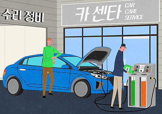 PSD 남자 일러스트 자동차 사람 성인 두명 수리 정비공 점검 자동차정비 정비소 차량점검 카센터 부동액 국내일러스트 육상교통 센터 기술자 자동차용품 파일형식