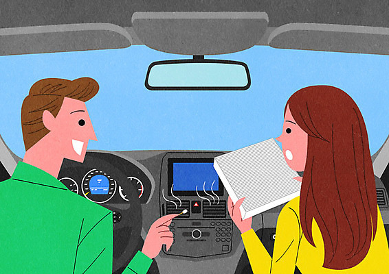 PSD 커플 여자 남자 일러스트 자동차 사람 성인 내부 두명 여름 청소 에어컨 점검 계기판 백미러 자동차내부 차량점검 필터 성인만 국내일러스트 계절 육상교통 관계 가전제품 파일형식