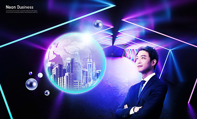 PSD 편집이미지 남자 지구 백그라운드 한명 빌딩 20대 성인 빛 보라색 한국인 도시 비즈니스맨 네온 성인남자한명만 카피스페이스 네온아트 이미지편집 1 컬러 비즈니스 사람 동양인 청년 건물 공백 직장인 남자한명만 성인남자만 파일형식