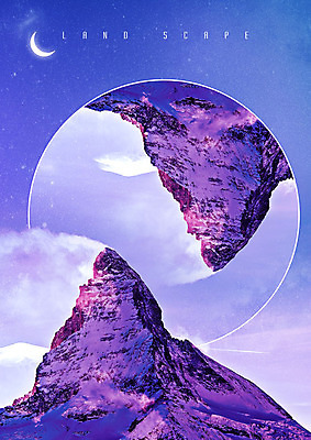 PSD 구름 편집이미지 해외풍경 백그라운드 야경 자연 밤하늘 하늘 프레임 사람없음 보라색 달 원형 만년설 경관 설산 이미지편집 자연요소 도형 해외 컬러 산 풍경 야간 생태계 파일형식 풍경_경치