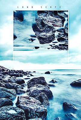 PSD 편집이미지 바다 백그라운드 자연 하늘 프레임 사람없음 파란색 제주도 사각형 돌_바위 바위 경관 이미지편집 도형 컬러 한국 풍경 생태계 파일형식