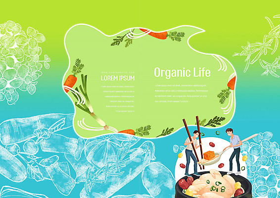 PSD 템플릿 라이프스타일 그릇 표지디자인 북디자인 출판디자인 표지 남자 채소 북커버 여름음식 사람 팜플렛 두명 생활 초록색 파란색 닭 먹기 유기농 삼계탕 제철음식 이미지템플릿 식기 웰빙 음식 컬러 모션 조류 보양식 제철 파일형식 여름_계절