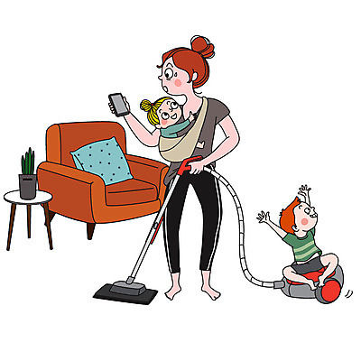 라이프스타일 여자 남자 화분 어린이 쿠션 일러스트 탁자 엄마 피곤 사람 세명 스마트폰 소파 육아 아기 청소 주부 전쟁 바쁨 열정 청소기 육아라이프 주부라이프 독박육아 싱글맘 한부모가족 국내일러스트 AI파일 감정 가구 컨셉 의자 가족 생활 전자제품 핸드폰 스마트기기 청소도구 파일형식 벡터