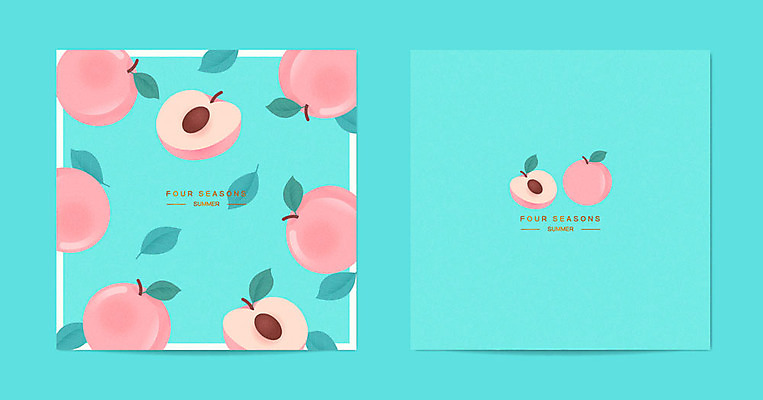사계절 계절 잎 패턴 일러스트 프레임 사람없음 여름 패턴백그라운드 복숭아 민트색 목업 제철과일 국내일러스트 AI파일 카드프레임 식물 컬러 백그라운드 무늬 과일 제철 파일형식 벡터