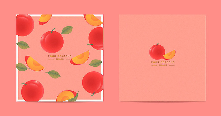 사계절 계절 잎 패턴 일러스트 프레임 사람없음 여름 패턴백그라운드 자두 다홍색 목업 국내일러스트 AI파일 카드프레임 식물 컬러 백그라운드 무늬 과일 파일형식 벡터