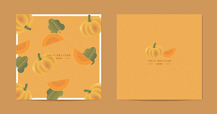 사계절 계절 잎 겨울 패턴 일러스트 프레임 사람없음 갈색 패턴백그라운드 늙은호박 목업 겨울배경 국내일러스트 AI파일 카드프레임 식물 컬러 백그라운드 무늬 호박 파일형식 벡터