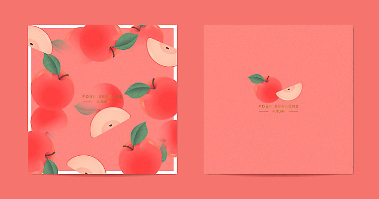 사계절 계절 잎 패턴 일러스트 프레임 사람없음 패턴백그라운드 가을 사과 다홍색 목업 가을배경 국내일러스트 AI파일 카드프레임 식물 컬러 백그라운드 무늬 과일 파일형식 벡터 가을_계절