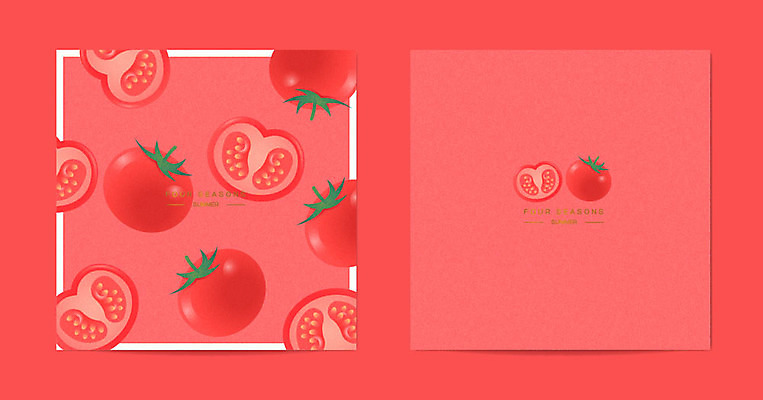 사계절 계절 패턴 토마토 일러스트 프레임 사람없음 여름 패턴백그라운드 다홍색 목업 과채 국내일러스트 AI파일 카드프레임 컬러 백그라운드 무늬 채소 과일 파일형식 벡터