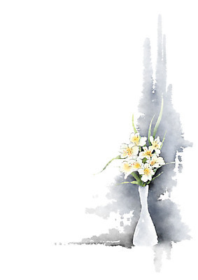 PSD 식물 꽃잎 잎 일러스트 캘리그라피 붓터치 흑백 사람없음 꽃병 번짐 꽃가지 정물화 국내일러스트 꽃 촬영기법 나뭇가지 그림 파일형식 효과