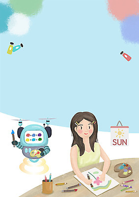 PSD 여자 일러스트 색연필 프레임 정보기술 미술 한명 사람 컬러풀 연필 귀여움 그림물감 달력 팔레트 로봇 책상 싱글 그림 그림붓 싱글라이프 여자한명만 4차산업 채팅봇 혼족 국내일러스트 1 라이프스타일 산업 컬러 가구 컨셉 문화예술 학용품 기술 필기구 물감 붓 여자만 파일형식 AI_인공지능