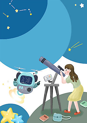 PSD 여자 별 일러스트 프레임 정보기술 한명 사람 컬러풀 귀여움 별자리 로봇 싱글 천체망원경 싱글라이프 여자한명만 4차산업 채팅봇 혼족 국내일러스트 자연요소 1 라이프스타일 산업 컬러 컨셉 기술 망원경 여자만 파일형식 AI_인공지능
