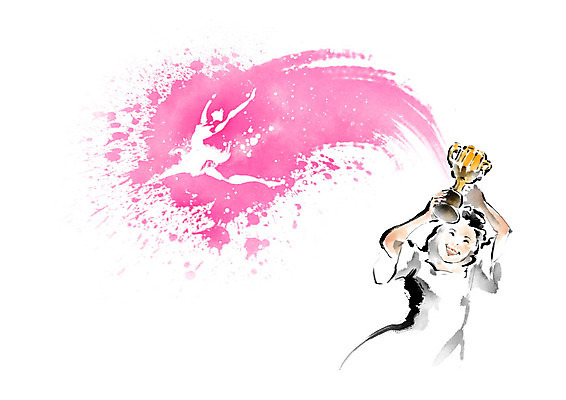 PSD 여자 교육 실루엣 어린이 분홍색 일러스트 캘리그라피 붓터치 한명 사람 소녀 기쁨 축하 우승 수상_상을받음 트로피 발레 즐거움 번짐 대회 에듀 에듀케이션 수상자 우승자 소녀한명만 스쿨팩 국내일러스트 1 감정 컬러 컨셉 촬영기법 춤 최고 상_우승 여자한명만 소녀만 파일형식 효과