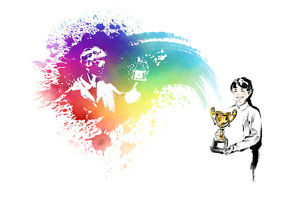 PSD 여자 교육 실루엣 어린이 과학 일러스트 캘리그라피 붓터치 한명 사람 소녀 컬러풀 기쁨 축하 우승 수상_상을받음 트로피 즐거움 번짐 대회 경시대회 에듀 에듀케이션 수상자 우승자 소녀한명만 스쿨팩 국내일러스트 1 감정 컬러 컨셉 촬영기법 최고 상_우승 여자한명만 소녀만 파일형식 효과