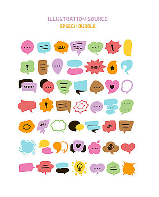 말풍선 스티커 일러스트 프레임 사람없음 세트 귀여움 손그림 이모티콘 아기자기 국내일러스트 AI파일 컨셉 파일형식 벡터