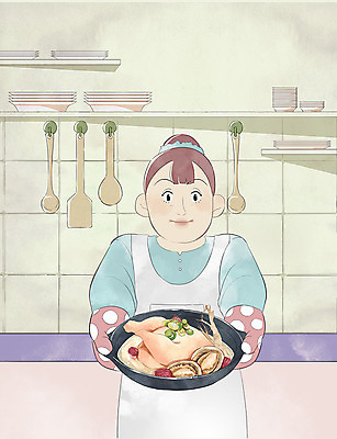 PSD 그릇 여자 음식 일러스트 주방용품 요리 한명 사람 성인 컬러풀 주방 주방장 요리사 즐거움 메뉴 대추 주걱 전복 백숙 성인여자한명만 국내일러스트 직업 1 식기 감정 컬러 생활용품 어패류 여자한명만 성인여자만 파일형식